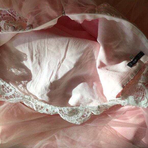 Pink Party Dress for a Princess! White Lace Tulle Ballgown Easter Flower Girl - Picture 15 of 15